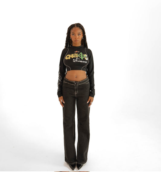 CHAOS CROP-TOP  "LONG SLEEVE"